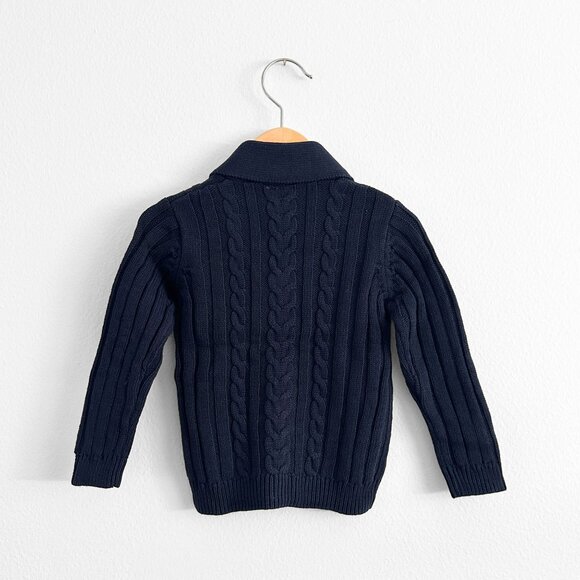 NWT Cute Boys Knitted Sweater Comfy & Warm Long Sleeve Button Down Navy 2T - Picture 2 of 2